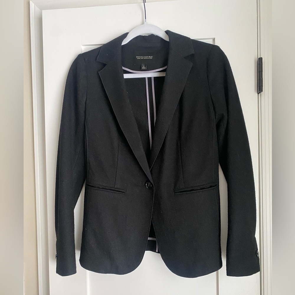 Banana Republic office Siren Tailored Blazer jacket Black size 2 Corpcore